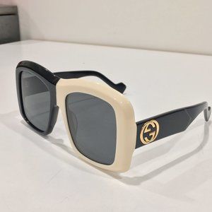 gucci black and white sunglasses